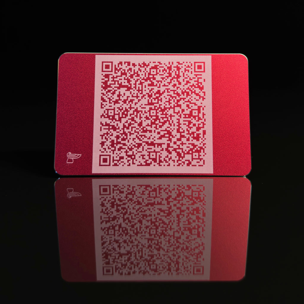 QR Contact Card - Laser-Engraved, Anodized Aluminum